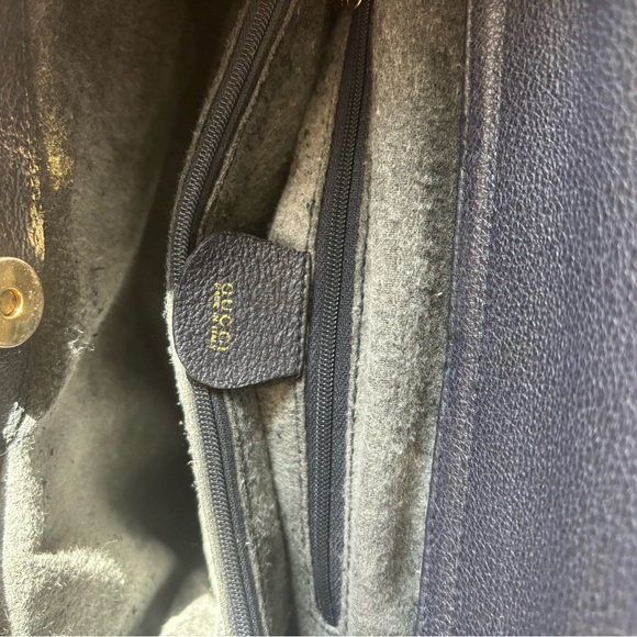 Gucci Diana Tote Bamboo Handle Navy Suede Vintage - Picture 8 of 10
